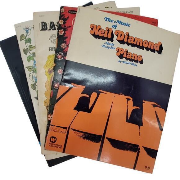 Lot of 5 Vintage Sheet Music ong Books , Phantom of the Opera, Neil Diamond - Picture 1 of 13